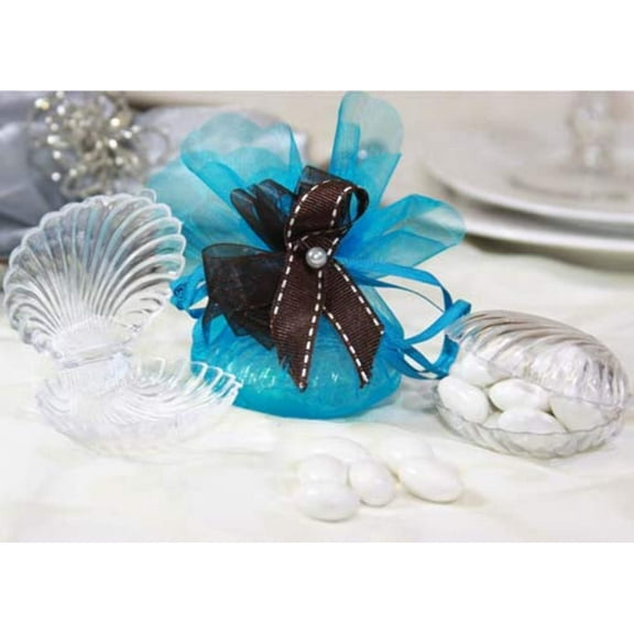 Clear Plastic Clam Shell Favor Box - 12 Pieces