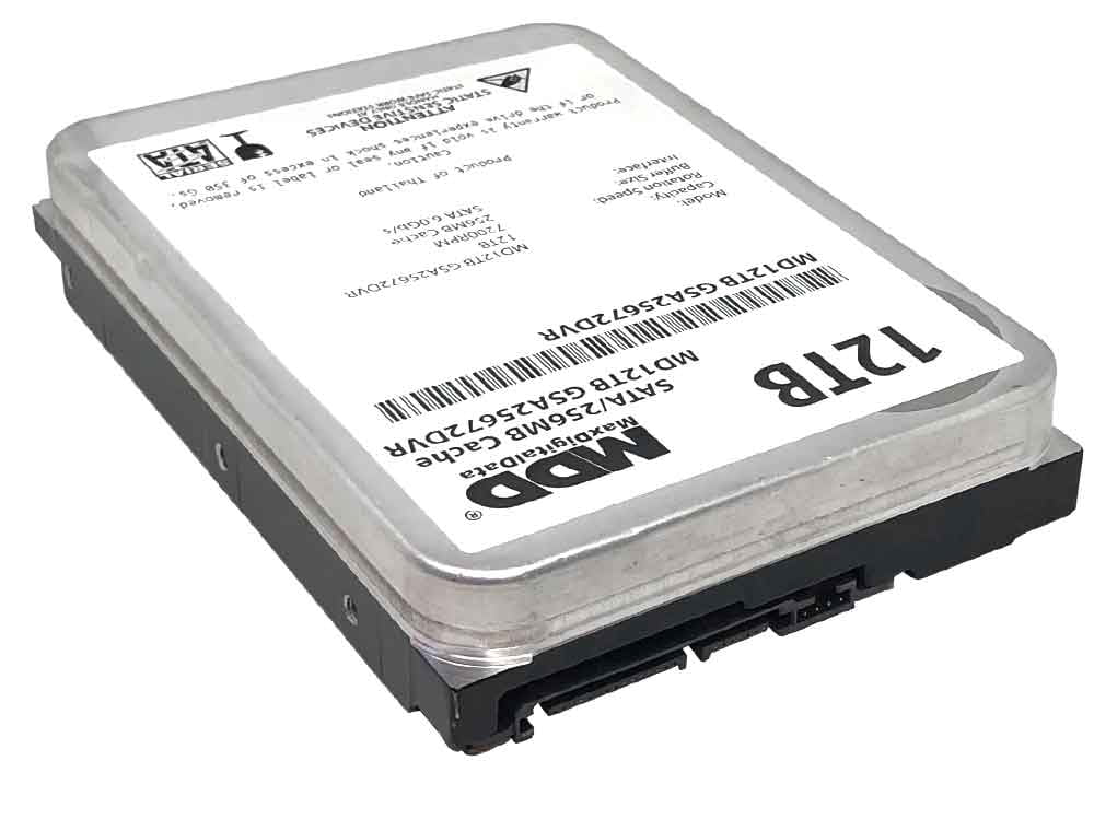 MaxDigitalData 12TB 7200 RPM 256MB Cache SATA 6.0Gb/s 3.5" Internal Hard Drive for Surveillance (MD12TGSA25672DVR) - 3 Years Warranty