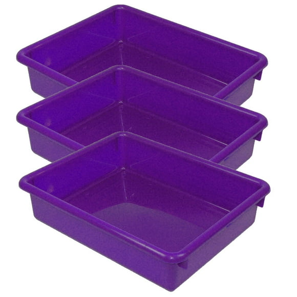 Stowaway Plateau à Lettres 3 Pouces Sans Couvercle, Violet, Lot de 3