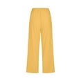 thumbnail image 5 of Women Comfortable High Waisted Wide Leg Pants Drawstring Elastic Trousers Comfy Straight Leg Long Pants With Pockets, 5 of 5