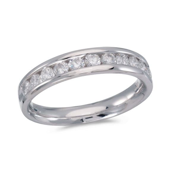 14K White Gold Diamond Band Ring
