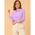 thumbnail image 3 of INSPIRE CHIC Women's Cute Ruffle Peter Pan Collar Long Sleeve Sweet Blouse Tops, 3 of 6