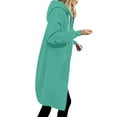 thumbnail image 2 of Penkiiy Women's Jackets Winter Popular Sweater Medium Long Plush Insert Bag Hooded Zipper Windbreaker Coat with Pocket L Green, 2 of 6