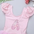 thumbnail image 3 of iEFiEL Kids Girls Ruffled Cap Sleeve Ballet Leotard Dancewear Sequined Ballet Dance Gymnastics Leotard Tutu Dress A Light Pink 7-8, 3 of 7