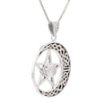 thumbnail image 2 of Jewelry Trends Sterling Silver Celtic Moon and Star Pentacle Pendant with Moonstone on Chain Necklace, 2 of 9