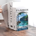 thumbnail image 6 of Susaid Tropical Paradise Window View Print Wooden Bookends Decorative Book Ends for Shelves Heavy Books Holder Organizer Non-Slip Desk Book End for Kids Room Office School 1 Pairs, 6 of 8