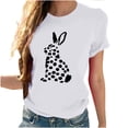 thumbnail image 3 of Tops de Cuello Alto para las Mujeres Amante Impreso Camiseta Cuello Redondo Manga Corta, Poliéster Spandex, 3 of 7