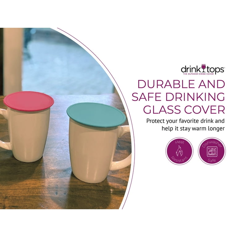 Drink Tops Tap and Seal Coffee and Tea Covers- Gently Suctions to Mugs to  Keep Drinks Warmer Longer and Reduce Splashing- BPA Free Silicone Coffee Mug  Cover- 4pk - Summer Crush 