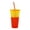 Orange, variant on Cheers US 720ML Color Changing Tumblers with Lids ,Straws ,Cleaning Brush & Ice Cube Tray - Reusable Bulk Tumblers Plastic Cold Cups for Adults & Kids Tumblers