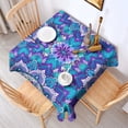 thumbnail image 2 of Purple Ethnic Mandala Pattern Square Tablecloth,Waterproof Square Table Cover,Wipeable Spillproof Washable Table Cover for Home Kitchen Party Decor 42"X42"(107x107cm), 2 of 6