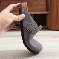 thumbnail image 6 of Men Women Mules Solid Color Casual Mules Buckle Platform Soft Sole Closed Toe Shoes Comfort Daily Wear Clogs, 6 of 6
