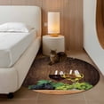 thumbnail image 2 of Round Rugs 4Ft, Wine Round Area Rug Washable Indoor Throw Carpet, Goblet Grapes Champagne Farmhouse Wooden Country Soft Non Slip Circle Rug for Kitchen Nursery Room Home Decor Aesthetic, 2 of 8