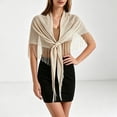 thumbnail image 4 of HuangHuanChen Shawl Wraps for Women With Fringe Triangel Tie Cape Scarf Glitter Hollow Out Soft Breathable Scarf Sheer Mesh Shawls and Wraps for Evening Dresses One Size, 4 of 7