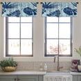 thumbnail image 3 of LALILO Kitchen Curtain Valance Blue Summer Exotic Floral Rod Pocket Window Curtain 52"x 18" Set of 2, 3 of 5