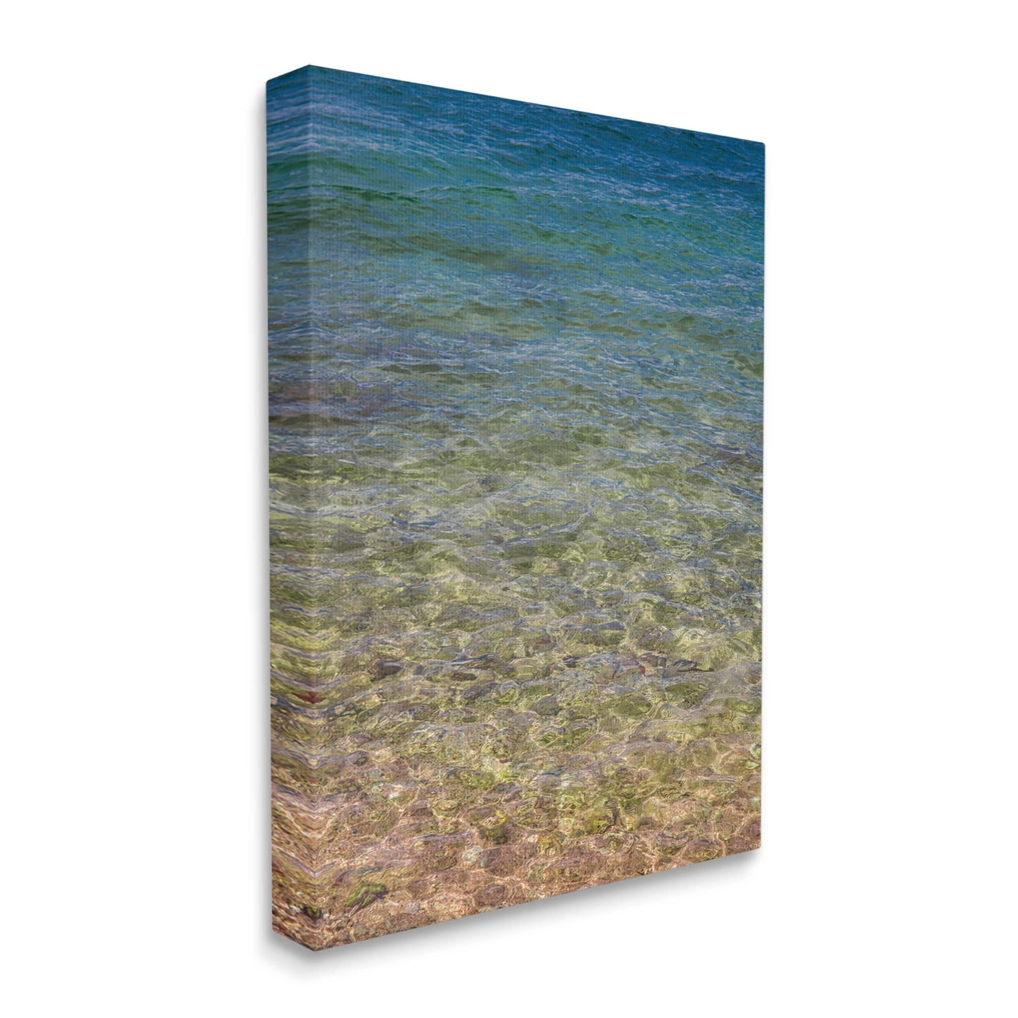 Stupell Underwater Clear Sea Floor Ripples Landscape Photography Gallery Wrapped Canvas Print Wall Art