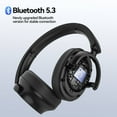 thumbnail image 6 of AUSDOM E7 PRO ANC Headphones, Bluetooth 5.3 Over-Ear, 80H Playtime, Hi-Res Audio, Mic - Black, 6 of 11