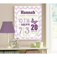 thumbnail image 4 of Personalized Canvas Birth Announcement Nursery Decor Gift, Butterfly Design, Custom Name, Date, Weight & Length, Unique Boys & Girls Baby Shower Wall Art Presents, Color Lilac # 3, Size - 16X20, 4 of 5