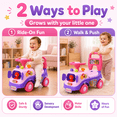 thumbnail image 6 of JoyStone Ride On Push Car for Toddlers, Push Walker Ride On Car with Lights, Music and Horn, Under Seat Storage, Push Car for Boys Girls, Purple, Lion, 6 of 9