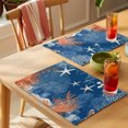 thumbnail image 4 of Orange Navy Blue Coral Placemats Set of 8 Summer Beach Coastal Ocean Starfish Place Mats Indoor Wipeable Table Mats Washable Dining Table Placemats for Kitchen Holiday Party Home Decor 13x19 Inch, 4 of 9