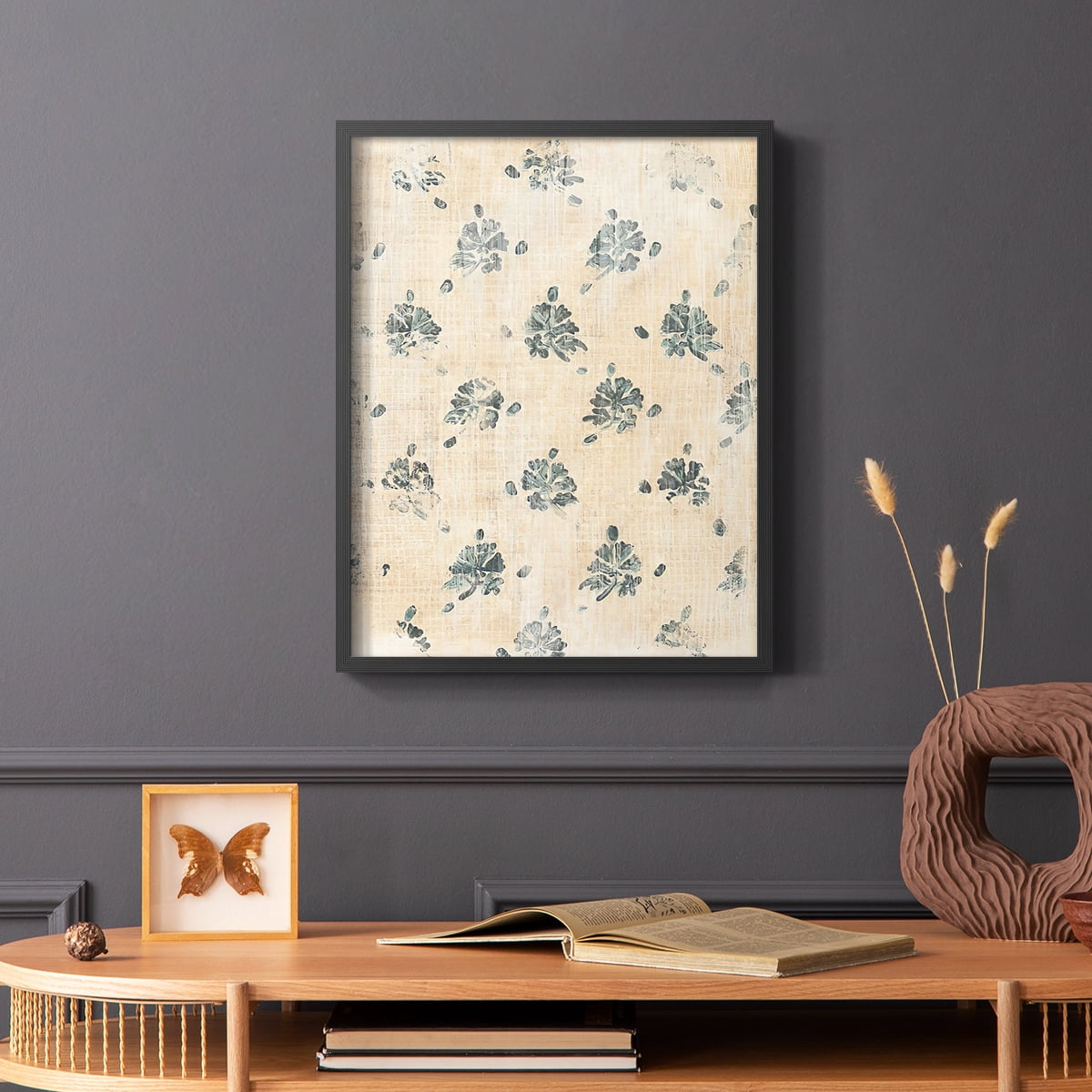 Vintage Blockprint II in Paper Solid Wood 11 x 14 Framed Print