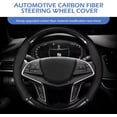 thumbnail image 3 of Round Car Steering Wheel Cover, Carbon Fiber Trim Breathable Sweat-absorbent Protector, Close Fitting Non-slip and Scratch-resistant Cover, Standard Size for Most Cars Trucks, 3 of 10