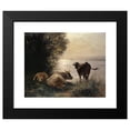 thumbnail image 2 of Johann Rudolf Koller 14x12 Black Modern Framed Museum Art Print Titled - Cows by the Lakeside (1871), 2 of 5