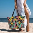thumbnail image 3 of Wukai Angry Shark Pattern Print Zipper Bag,large Beach Tote Bag,Waterproof Sandproof Bag,Grocery and Picnic Tote Travel Bag, 3 of 5