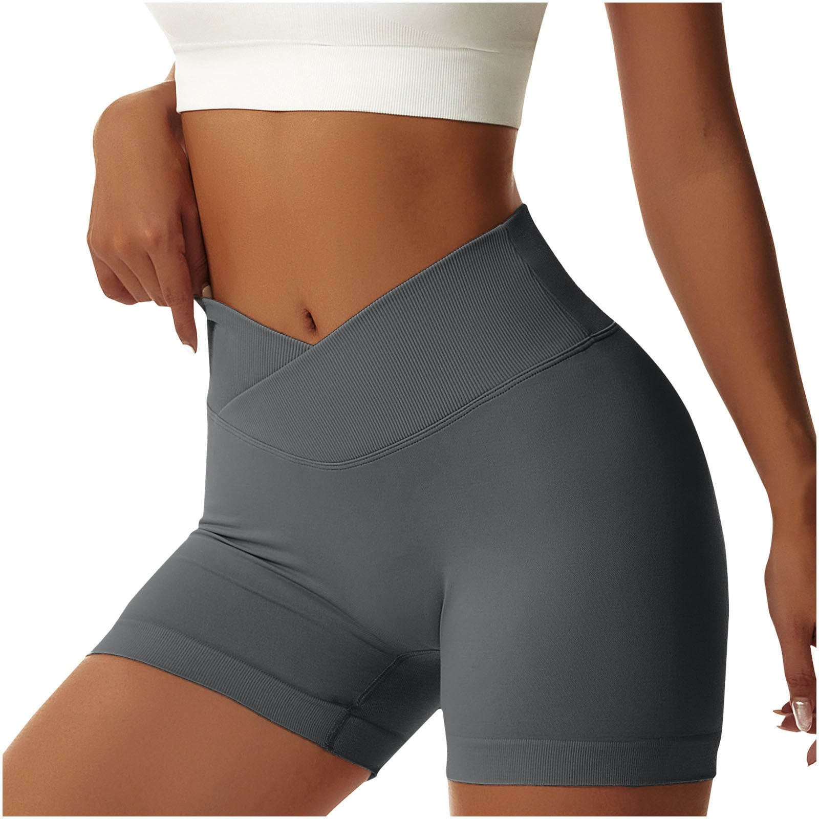 VKEKIEO Yogalicious Biker Shorts Seamless Workout Shorts High