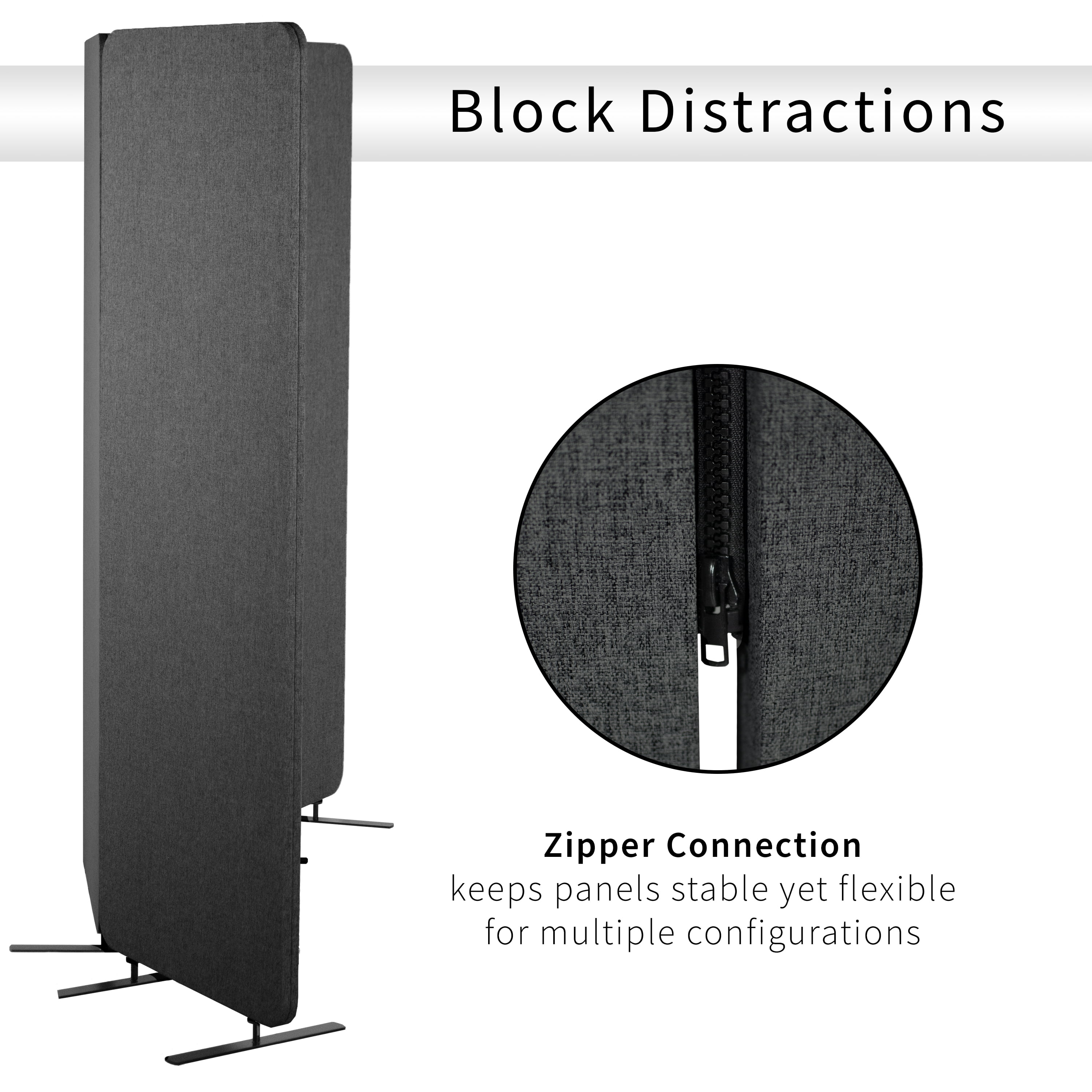 VIVO Dark Gray 72 x 66 inch Privacy Panel Office Partition, Cubicle Room Divider