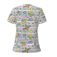 thumbnail image 5 of Wukai Space Doodle Casual V-Neck Graphic Tees for Women: Lightweight and Breathable Summer Tops with Stylish Design-Large, 5 of 8