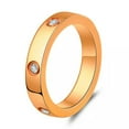 thumbnail image 3 of 4mm Rose Gold/Silver/Gold Band Women Titanium Steel AAA CZ Wedding Rings Sz 6-10, 3 of 6