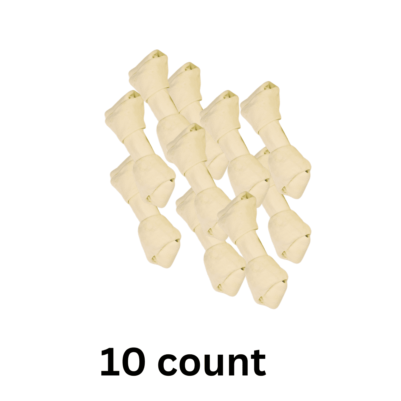 10 Count Natural Rawhide Knotted Bones for Dogs, 4.5-5 Inch, Long-Lasting Chew, Dental Care