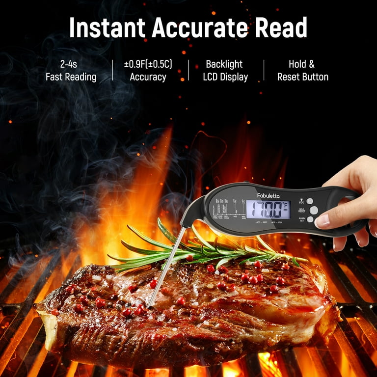 Wireless Digital BBQ Meat Thermometer, Dual Probes, Long Range, Instant  Read, Large Backlit Screen
