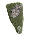 thumbnail image 3 of Crochet Headbands Winter Leaves Pattern with Rhinestones Elastic Head Protector Wide Warm Chunky Hair Accessories for Girls Dark Green, 3 of 6