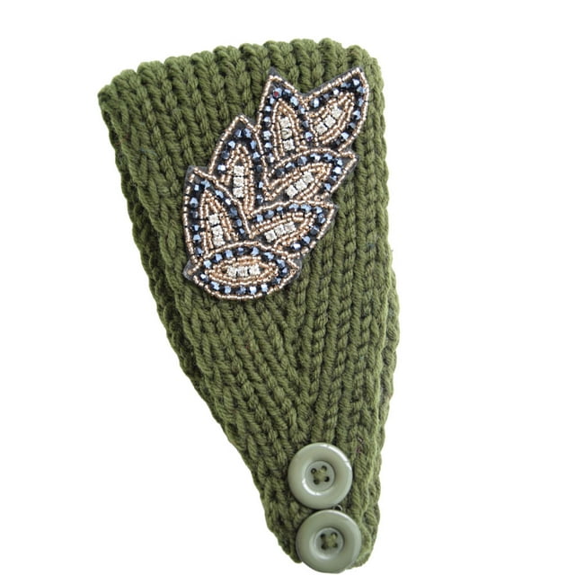 Diademas de ganchillo para invierno Sonducket a prueba de viento Verde oscuro