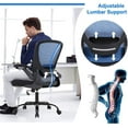 thumbnail image 3 of Home Office Chair Ergonomic Chair Adjustable Computer Chair Swivel Rolling Executive Task Chair with Lumbar and Armrest for Home Office Study, Blue, 3 of 7