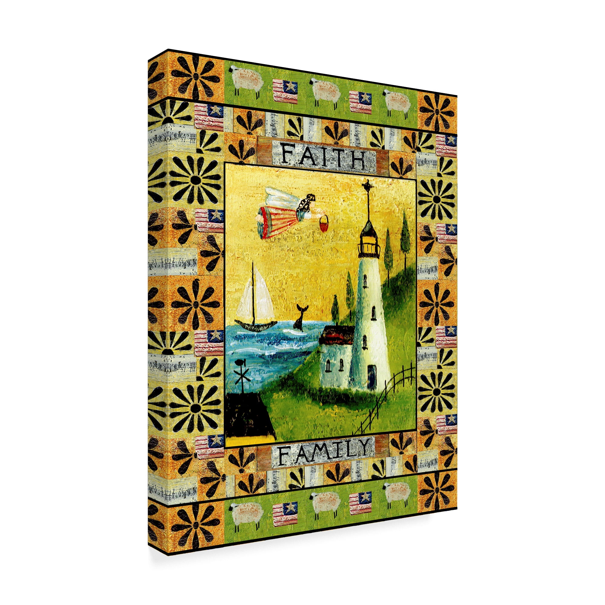 Trademark Fine Art 'Angel American Faith Family' Canvas Art by Cheryl Bartley