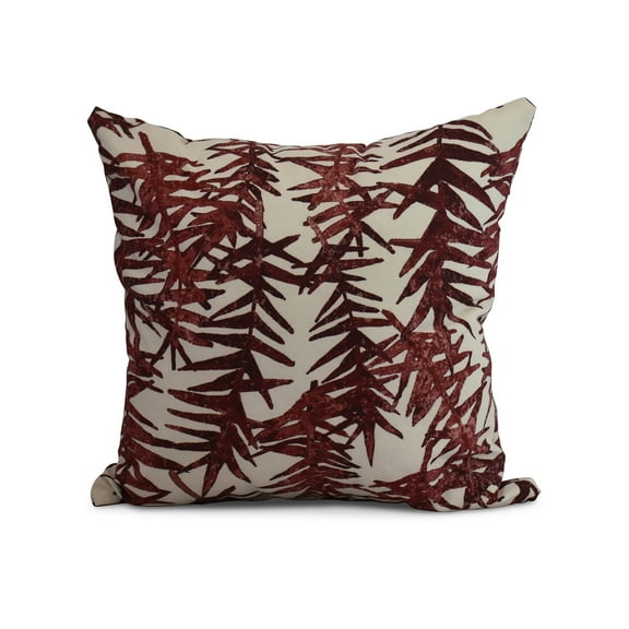 Simply Daisy, 26 x 26 Inch, Spikey, Floral Print Pillow, Red