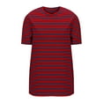 thumbnail image 5 of ZQGJB Womens Striped T-Shirts Casual Summer Short Sleeve Crew Neck Basic Slim Fit Tunic Blouse Trendy Oversized Cotton Pullover Tops Red XL, 5 of 6