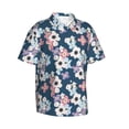 thumbnail image 5 of Wukai Flowers Men's Hawaiian Shirt Short Sleeve Casual Button Down Summer Beach Aloha Shirt Tropical Print Holiday Party, 5 of 8