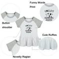 thumbnail image 2 of Pack of 2, Uncle's Drinking Buddy & Auntie's Drinking Buddy Funny Dresses For Baby, Newborn Babies Skirts, Infant Princess Dress, Toddler Frocks (Gray Raglan Dresses, 0-6 Months), 2 of 5