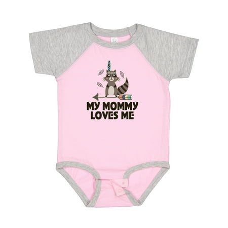 

Inktastic Mommy Loves Me Raccoon Gift Baby Boy or Baby Girl Bodysuit