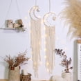 thumbnail image 3 of Moon And Star Pattern Hanging Craft Gift For Bedroom Dorm Room Wall Hanging Decoration, Tassel Dreamcatcher Ornaments Woven Boho Wedding Decor, Beige And Black To Chose, 3 of 4