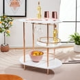 thumbnail image 4 of SAFAVIEH Iva Modern 3 Tier Swivel Bar Table, White/Gold (29.5 in. W x 17.7 in. D x 32.8 in. H), 4 of 11