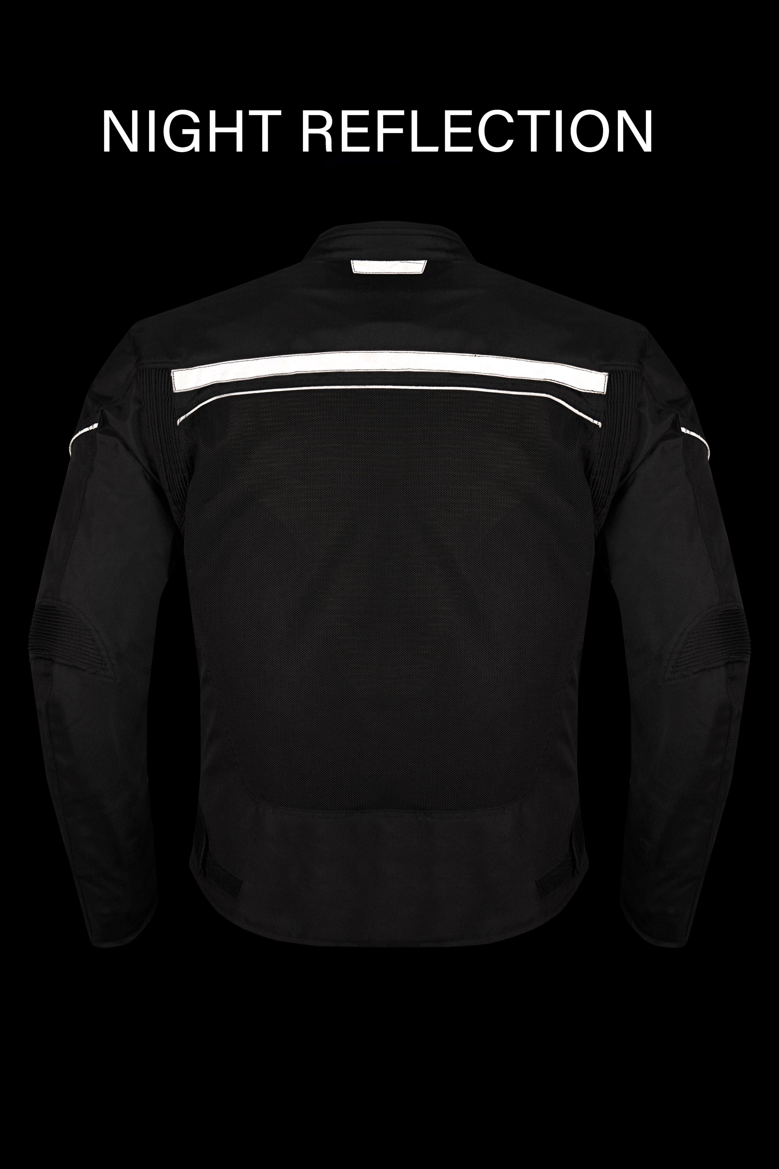 Dream Apparel Men’s Mesh Motorcycle Jacket with Removable Armor, Reflective Trim, Zip-Out Lining, Adjustable Cuffs