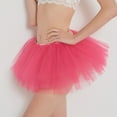 thumbnail image 5 of Kcocoo Womens High Quality Pleated Gauze Short Skirt Adult Tutu Dancing Skirt Polyester Hot Pink, 5 of 6