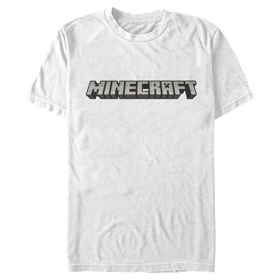 Men's Minecraft Classic Logo White  Graphic Tee White X Large