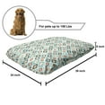 thumbnail image 2 of Geometric Pet Bed, Vintage Ottoman Style Floral Design with Old Fashion Heraldic Tiles Image, Chew Resistant Pad for Dogs and Cats Cushion with Removable Cover, 24" x 39", Aqua, by Ambesonne, 2 of 4
