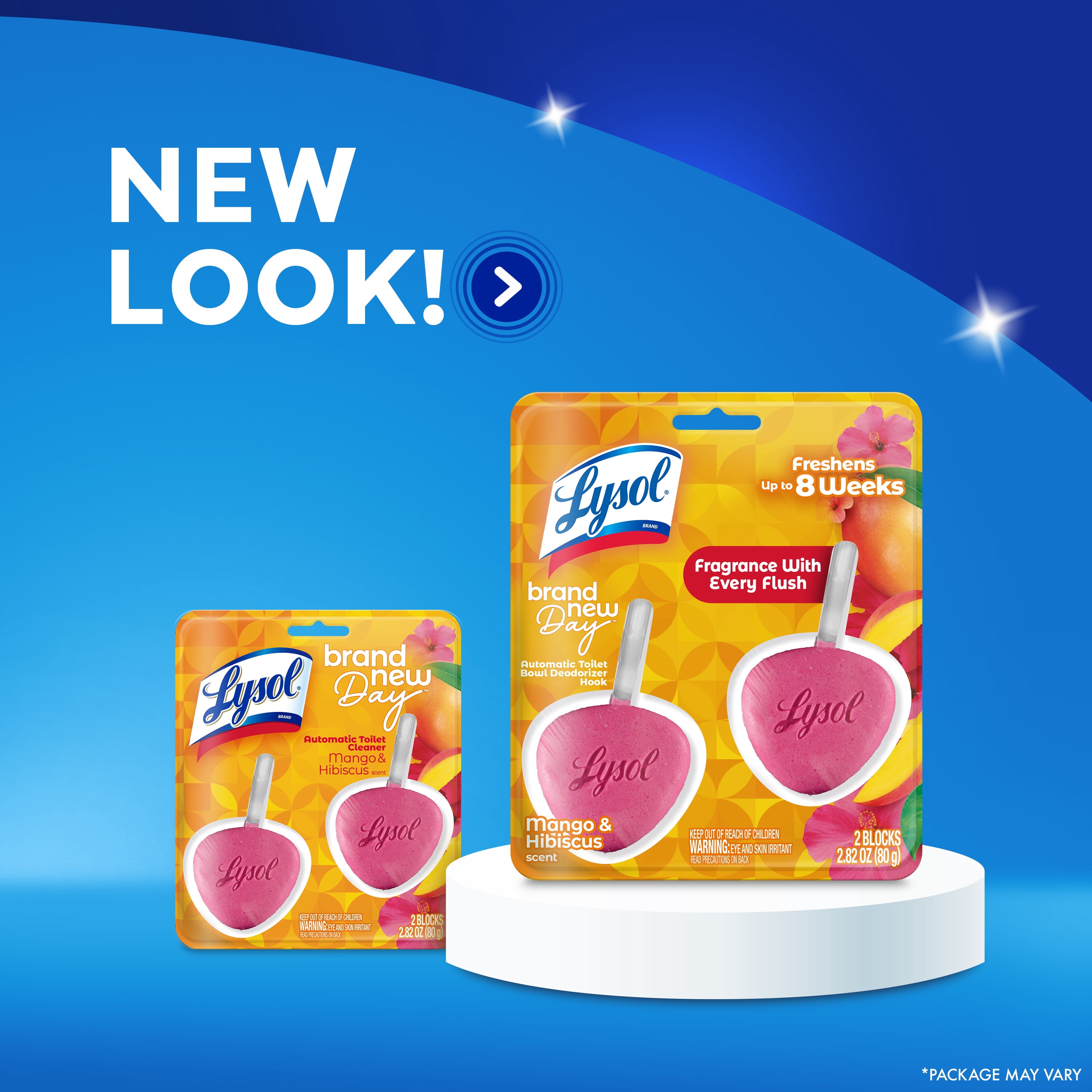 (2 pack) Lysol® Automatic Toilet Bowl Cleaner, Brand New Day, Mango & Hibiscus, 2 count