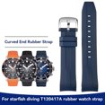 thumbnail image 2 of Correa de caucho con extremo curvo para Tissot Starfish T120.417 T120.407 T120.417.437, pulsera para hombre, resistente al agua, 22 mm, 21 mm, correa de reloj deportiva, 2 of 5